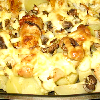 Hidangan dari jamur madu yang dipanggang dalam oven