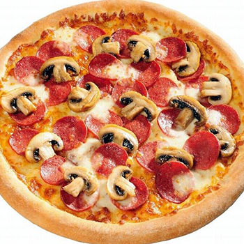 Topping yang lazat untuk pizza dengan cendawan