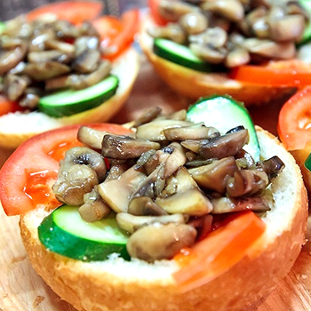 Sandwich cepat dengan jamur