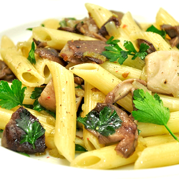 Pasta dengan champignon: resep untuk pasta jamur